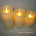 Real paraffin wax tears drop pillar Led candle for wedding party